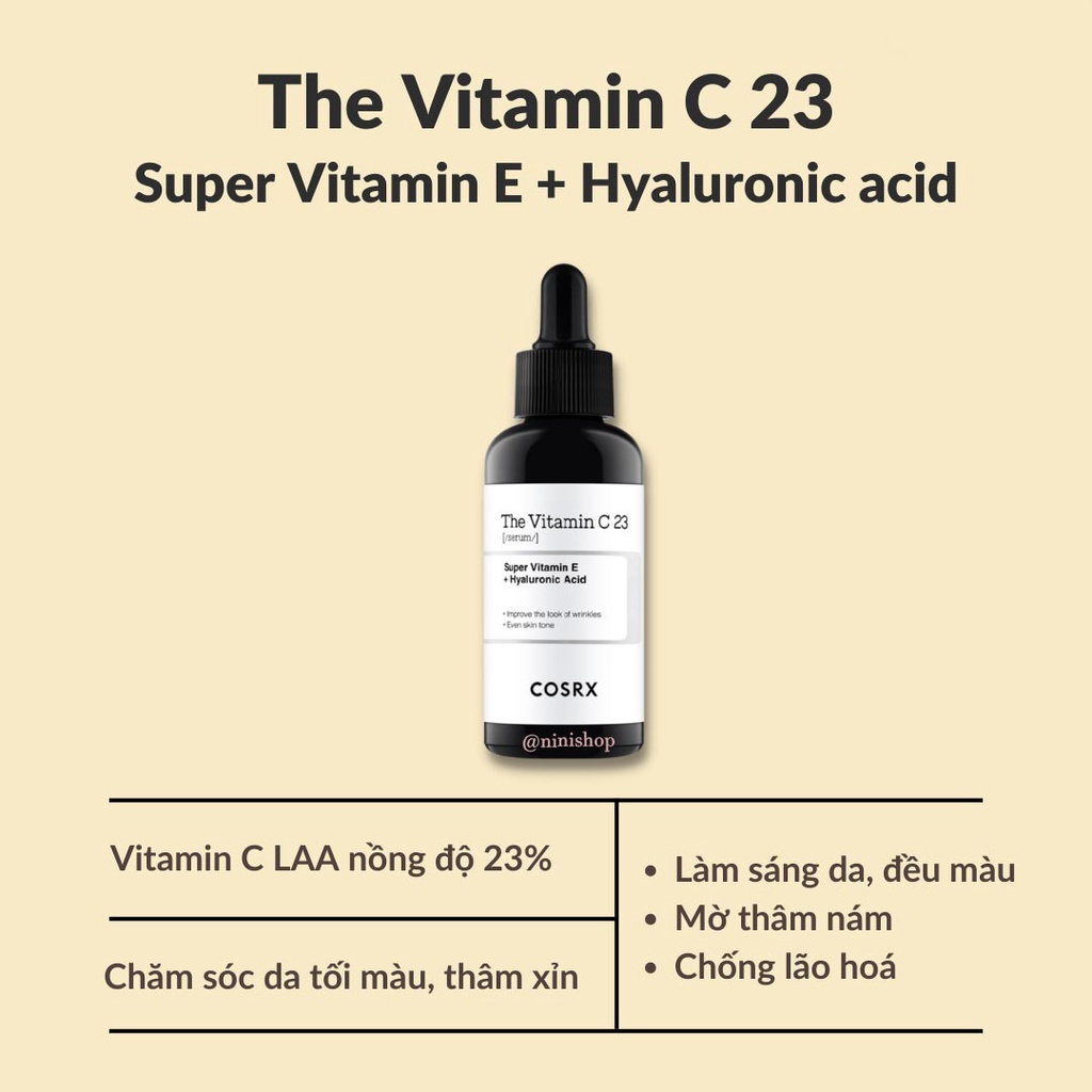 Tinh chất serum Cosrx The Niacinamide 15/ The Hyaluronic acid 3/ The Vitamin C 23 - Ninishop