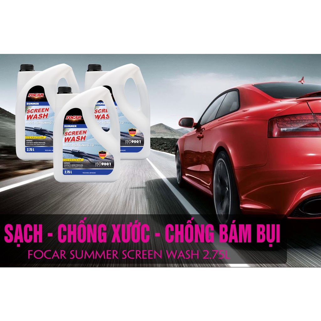 NƯỚC RỬA KÍNH Ô TÔ SUMMER-FOCAR Summer Screen Wash 2,75L - Chống bám bụi
