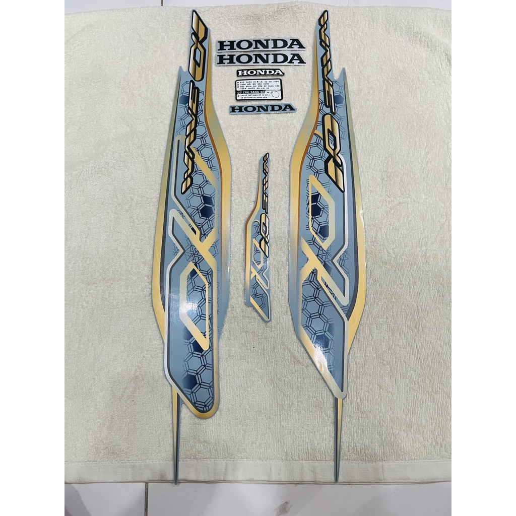 Bộ tem decal dán xe máy honda wave a 2020 2021 wave anpha wave alpha màu xanh xi măng siêu đẹp