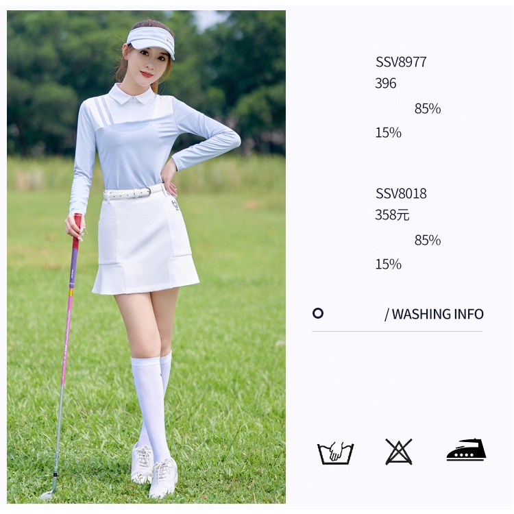 Combo Áo Dài Tay Golf Nữ SSV8977 Và Váy Golf Nữ SSV8937 Xinh Xắn