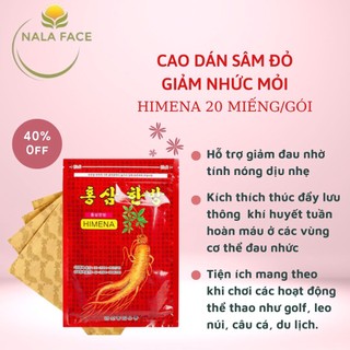 Cao Dán Sâm Đỏ HIMENA ĐỎ 20 miếng / gói