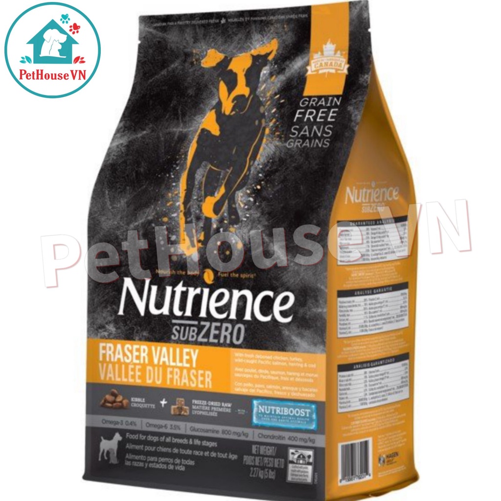 NUTRIENCE SUBZERO DOG - Túi 500G Thức Ăn Hạt Cho Chó Vị Gà Tây, Cá Hồi & Rau Củ Quả Hàng Chính Hãng