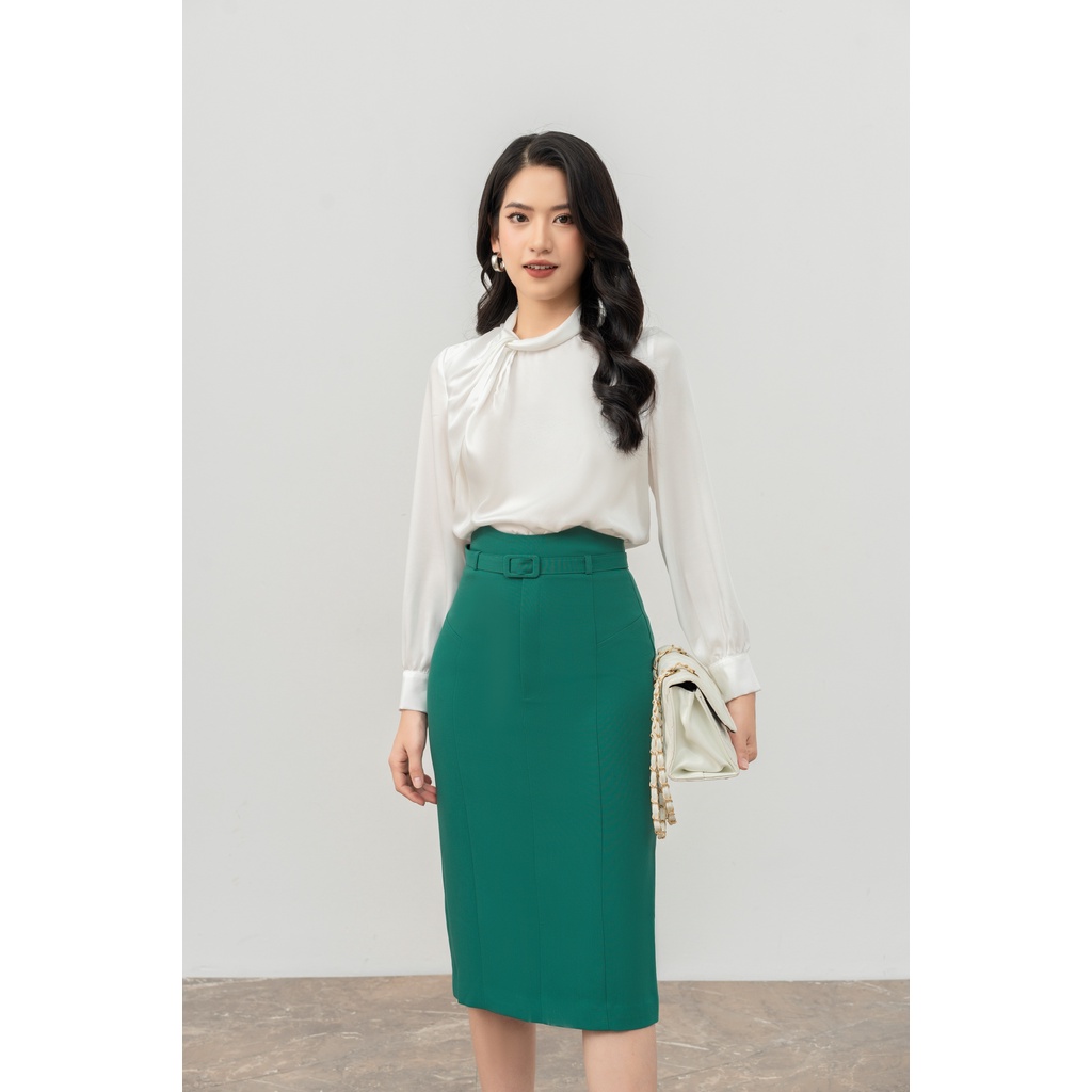 Áo Sơ Mi Cổ Xoắn Thời Trang Nữ Dài Tay Công Sở By LEMIA Design - 22A270