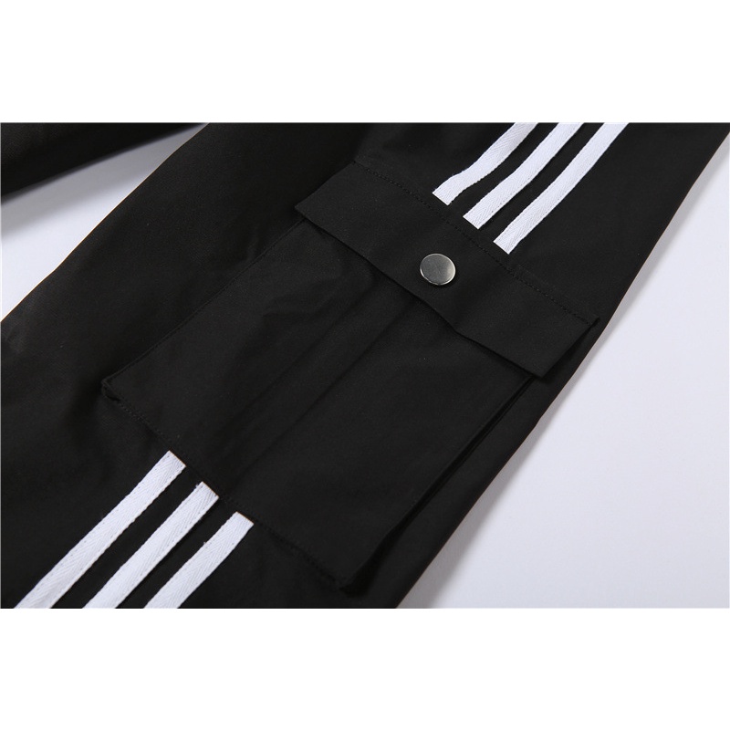 Quần Dài Dáng Rộng Kẻ Sọc Phối Túi Dây Rút Thời Trang Dành Cho Nữ