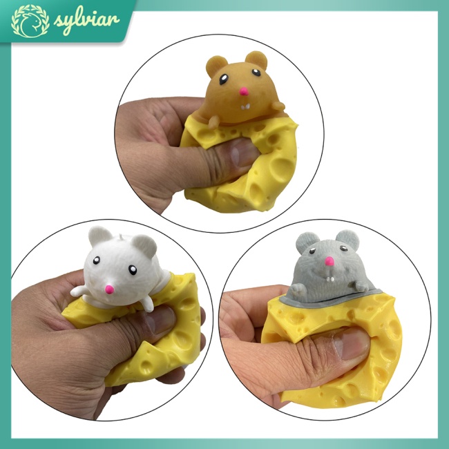[sylviar] Đồ Chơi Cốc Đựng Bút Hình Chú Chuột Phô Mai Mềm Mại Giảm Căng Thẳng Đa Năng