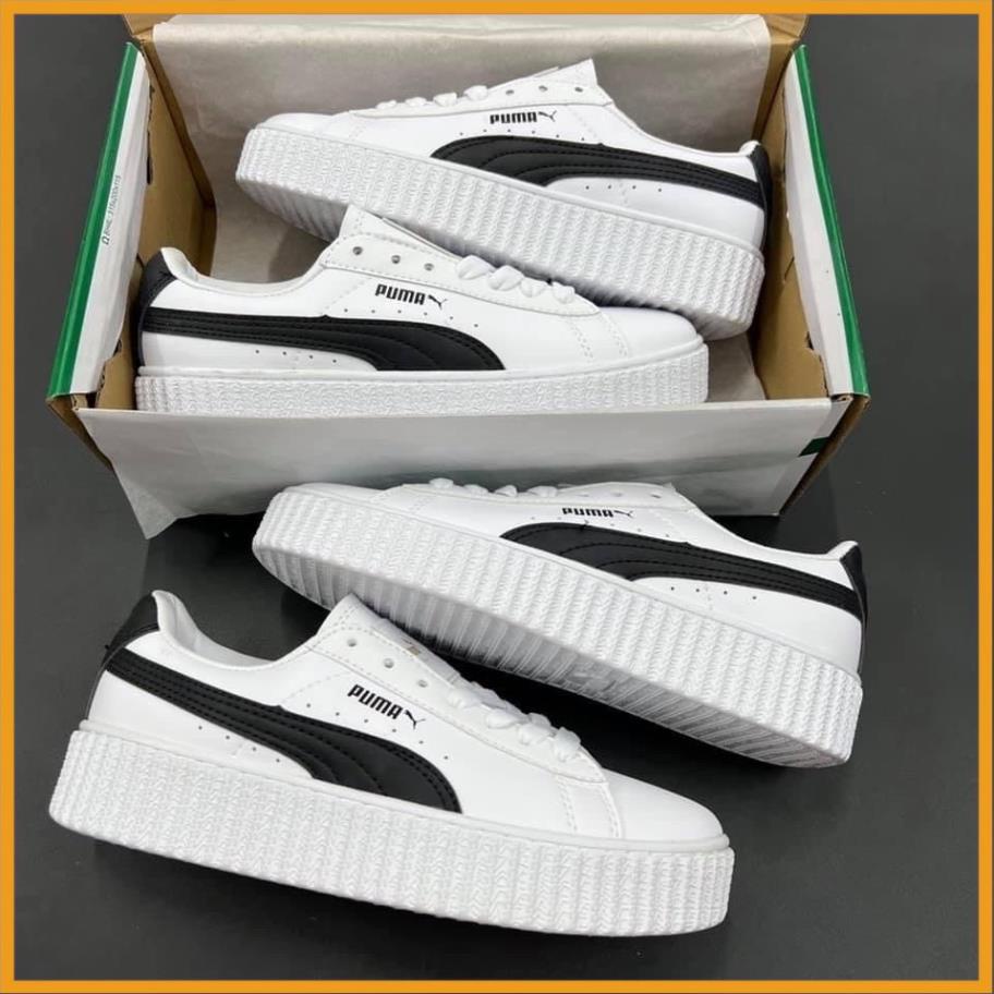 Giày Thể Thao Sneaker 𝗣𝘂𝗺𝗮 Nữ Trắng Sọc Đen Độn Đế Tăng Chiều Cao Hàng 1:1
