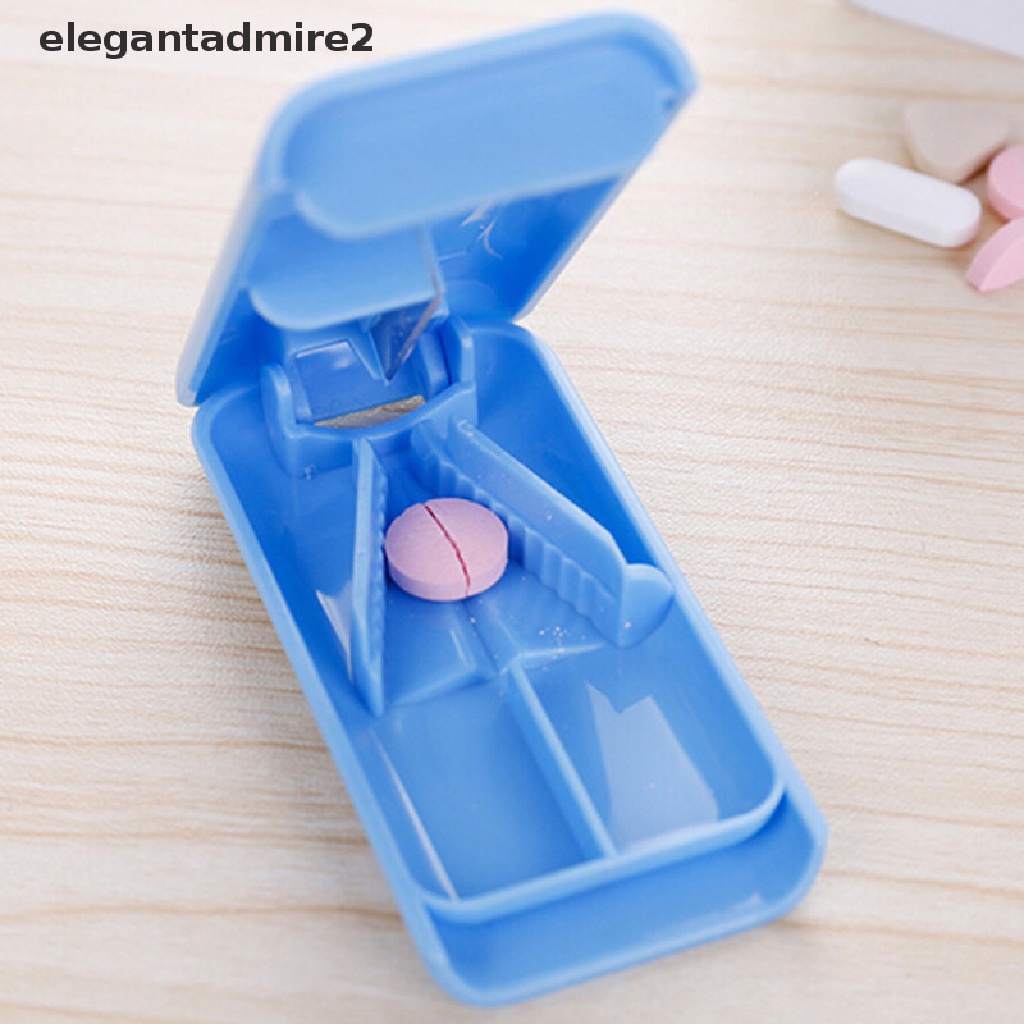 [gant] Tablet Pill Cutter Splitter Medicine Box Storage Case Crusher Grinder Divider .