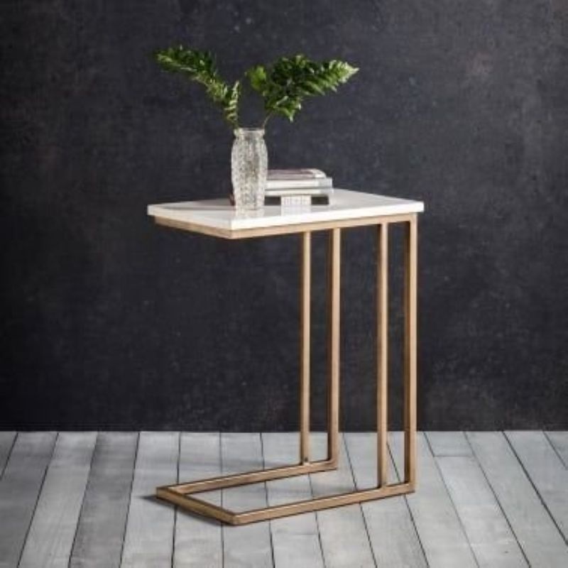 Bàn laptop mini đa năng chân sắt - Bàn trà sofa phòng khách QAB01 KT tổng 50 x 30 x 67 cm