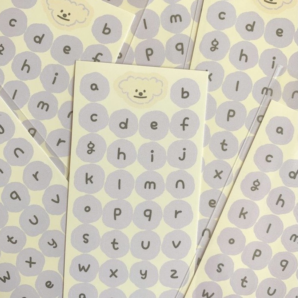 Sticker chữ cái cute font chữ dễ thương STI58 sticker chữ tiếng anh viền hoa trang trí sổ- BÚT ĐẸP