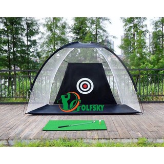 Combo Khung Lồng và Thảm Golf Swing di động tập golf tại nhà, văn phòng