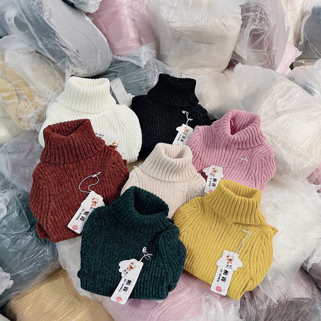 ÁO LEN TUYẾT NHUNG CỔ CAO QUẢNG CHÂU LOẠI CHO BÉ