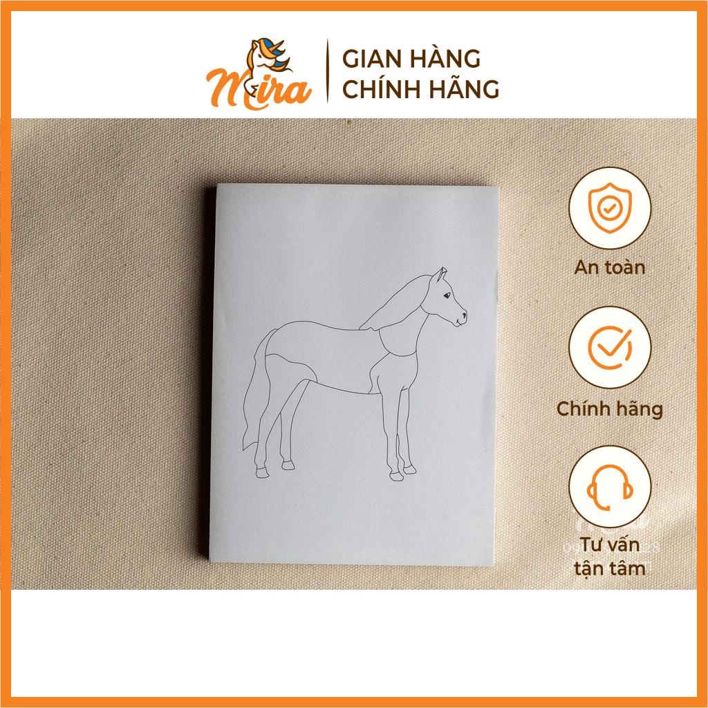 Montessori - Giấy tô các bộ phận của ngựa - Theo tủ động vật không có khay - Mira Toys