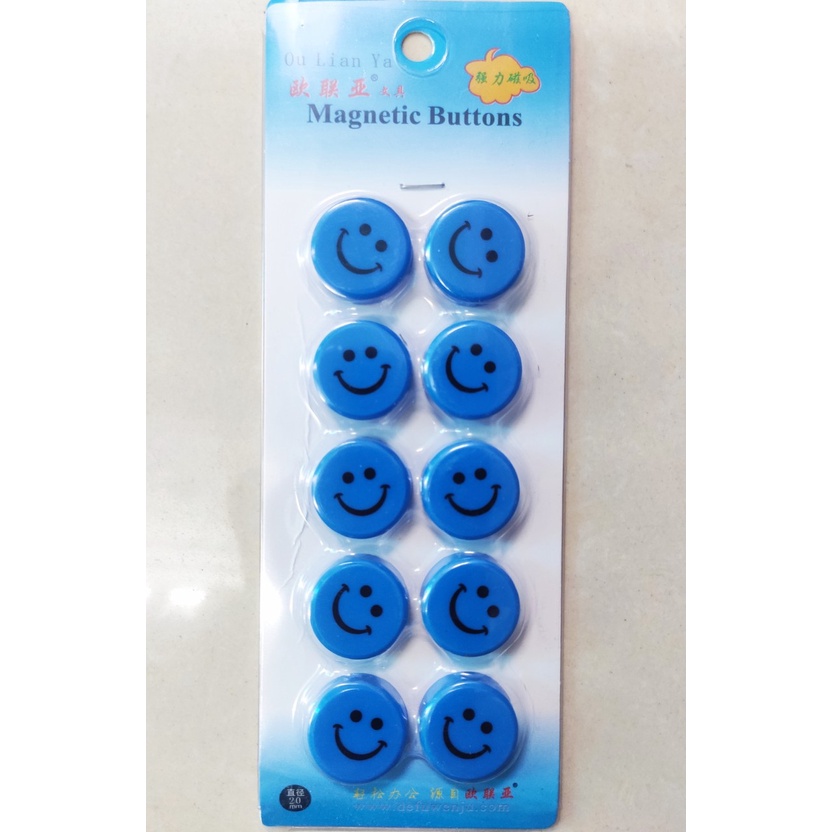 Nam châm mặt cười đường kính 20mm vỉ 10 viên