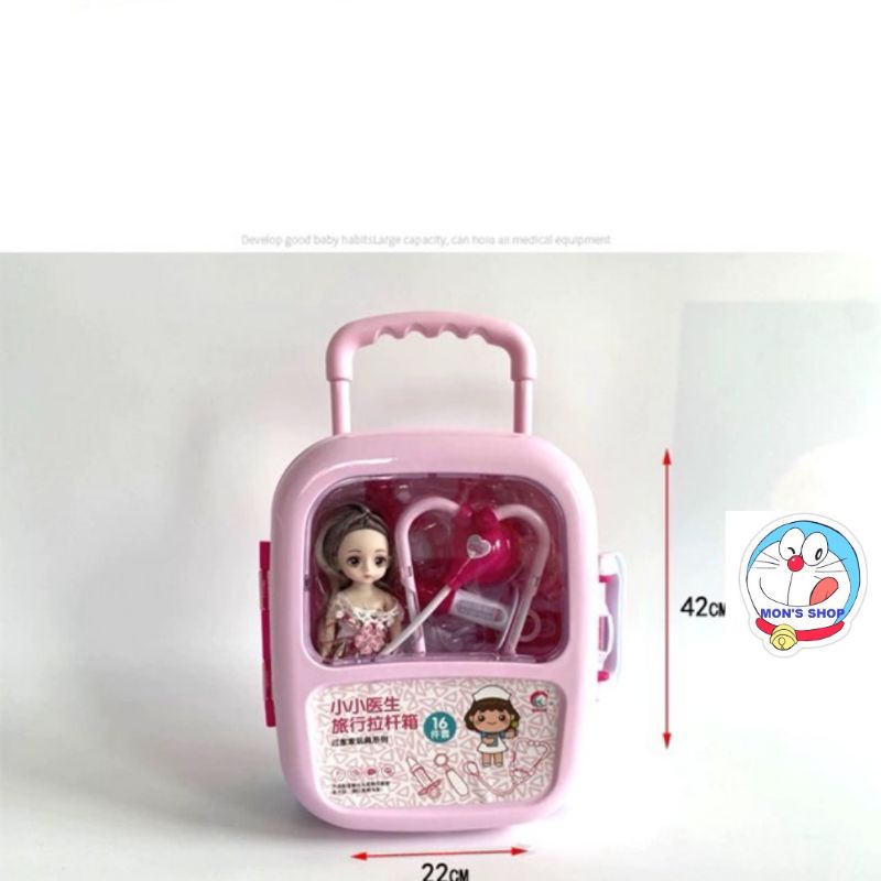 Đồ chơi va ly trang điểm kèm búp bê, gồm 17 pcs siêu xinh