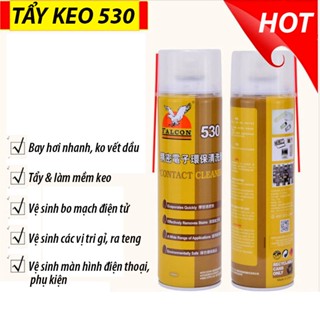 Chai xịt tẩy keo FALCON 530 - 550ml Vệ sinh, lau màn hình điện thoại, tẩy rửa keo