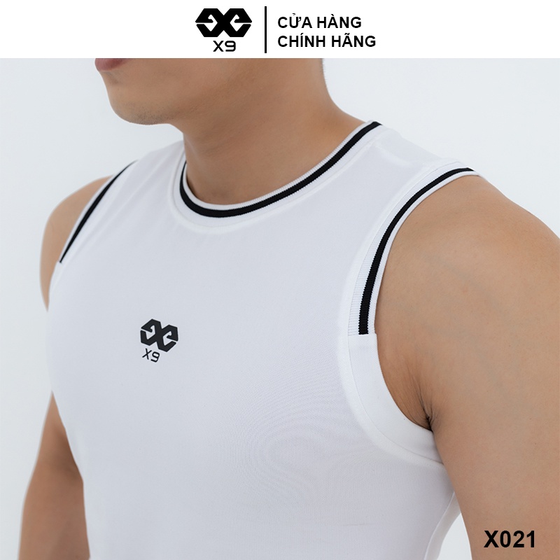 Áo Thun Tanktop 3 Lỗ Nam Bo Viền 1 Nữa Tập Gym Thể Thao Chạy Bộ - X9 Sportswear - X021