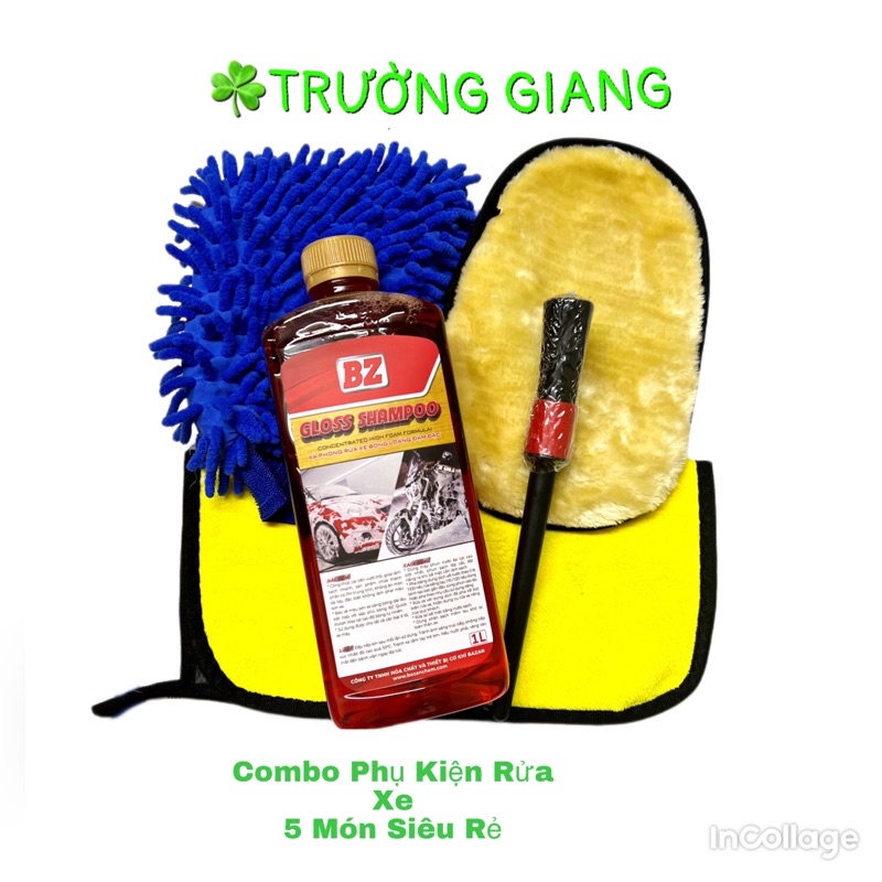 Combo 5 Món Phụ Kiện Rửa Xe