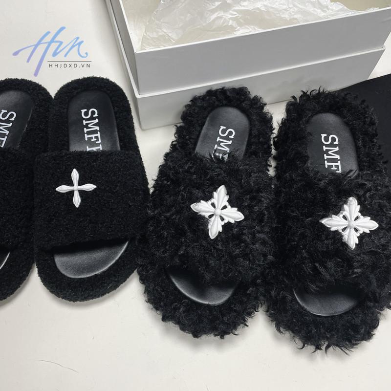 Dép Lông Cừu Đế Dày Phong Cách Thời Trang Mới 2022 Dành Cho Nữ