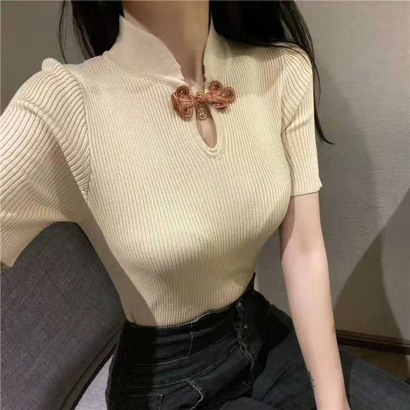 Áo Sweater Dệt Kim Tay Dài Phong Cách Hàn Quốc Thời Trang Mới Cho Nữ