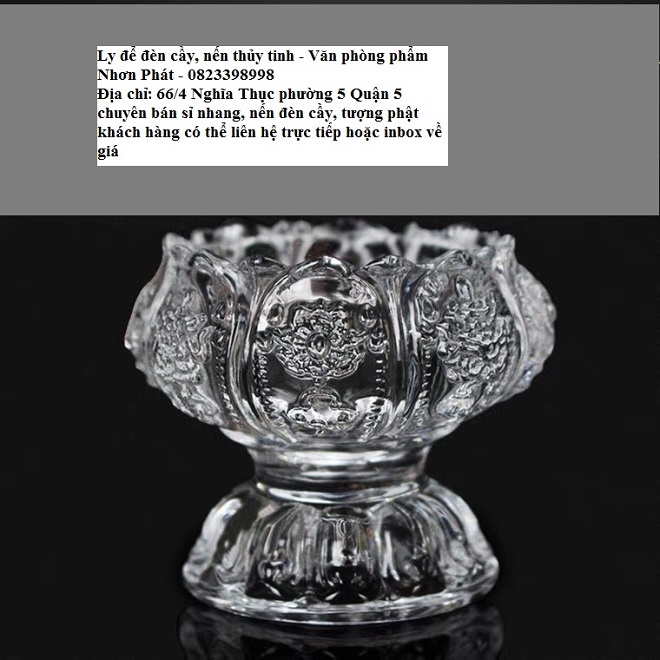 Giá nến thủy tinh bát kiết tường cúng phật