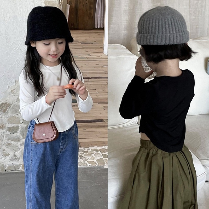 Áo Thun DàI Tay MàU Trơn Đơn GiảN Cho Bé GáI