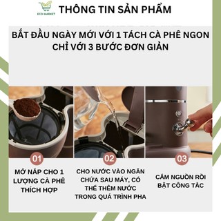 Máy pha cà phê mini, máy pha cafe pha trà nhỏ giọt đa năng, máy pha cà phê bear - SET2269