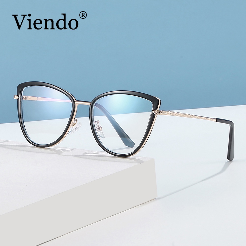 Gọng mắt kính cận nam nữ VIENDO mắt mèo đổi màu chống tia uv và ánh sáng xanh cao cấp thời trang kính cận có độ cắt theo yêu cầu