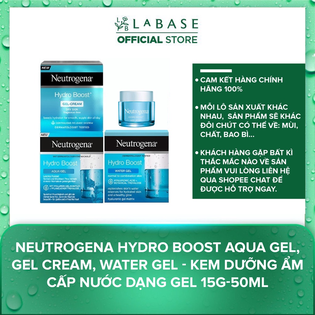 Neutrogena Hydro Boost Aqua Gel, Gel Cream, Water Gel - Kem Dưỡng Ẩm Cấp Nước Dạng Gel