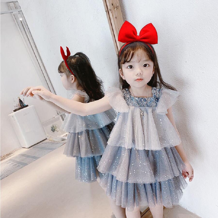 Đầm Nhiều Tầng Phong Cách Phương Tây Thời Trang Mùa Hè Cho Bé Gái