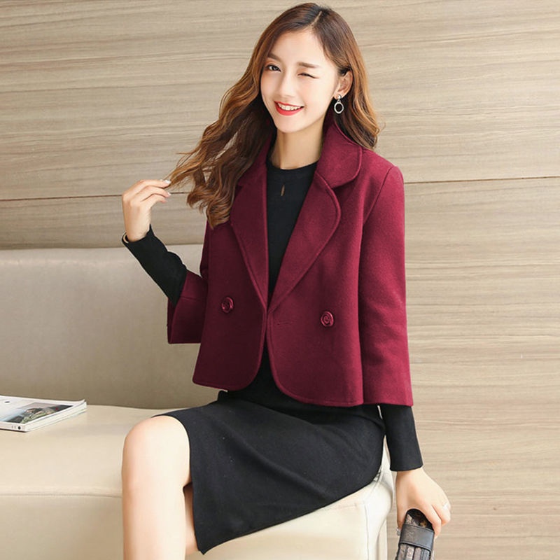 Dạ nữ khoác ngoài from lỡ -Áo khoác dạ nữ thanh lịch cúc đồng cổ vest phong cách tiểu thư sang chảnh MÃ A6