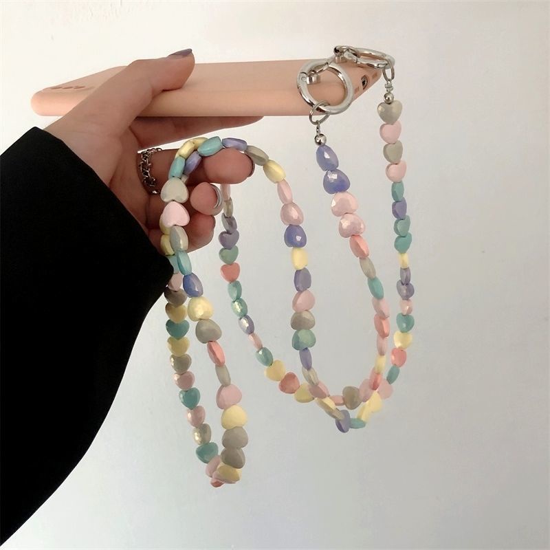 Ins Dây Đeo Chéo Handmade Chuỗi Hạt Dài Hình Trái Tim Tình Yêu Dành Cho Nữ
