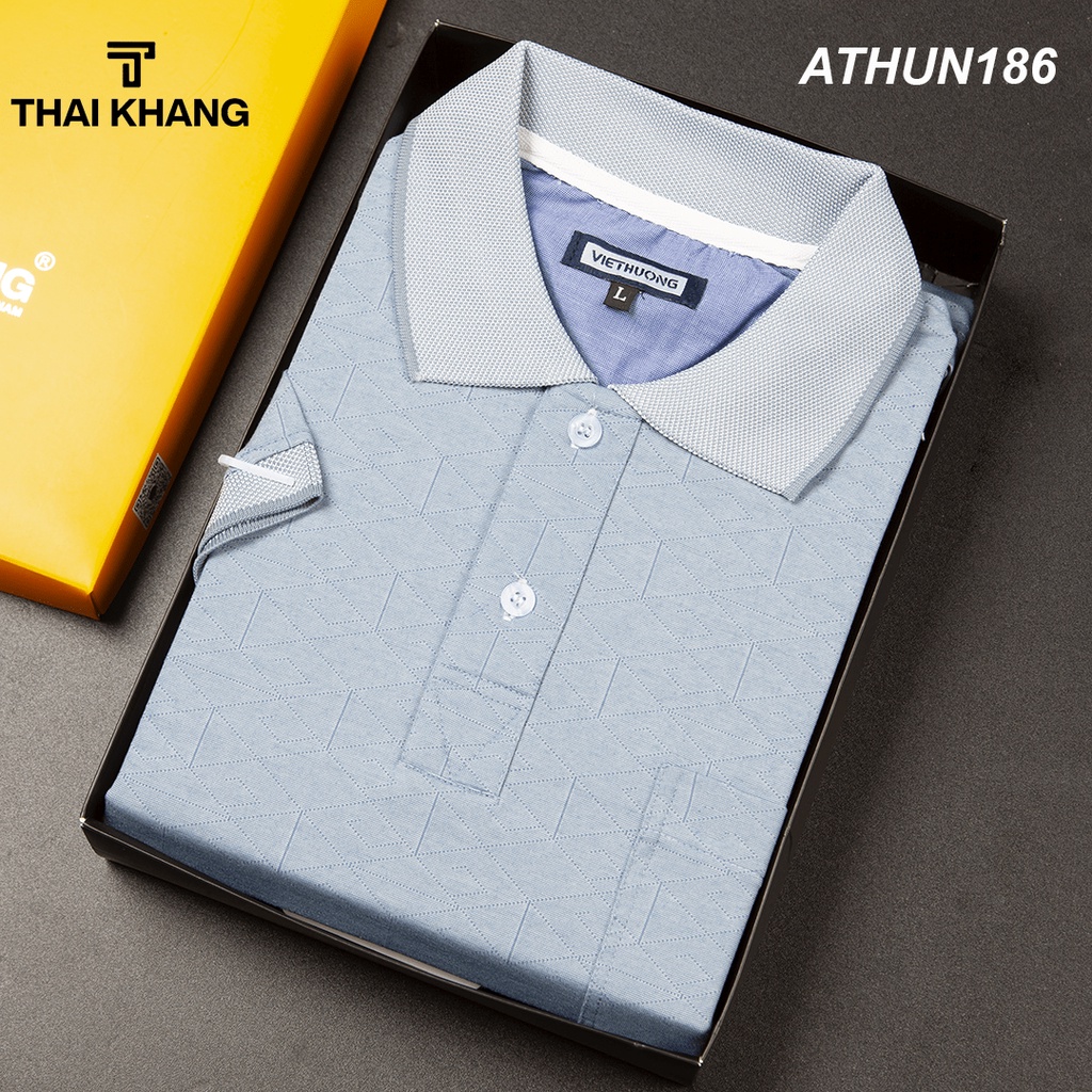 Áo thun nam trung niên cao cấp THÁI KHANG vải cotton xốp mát ATHUN18