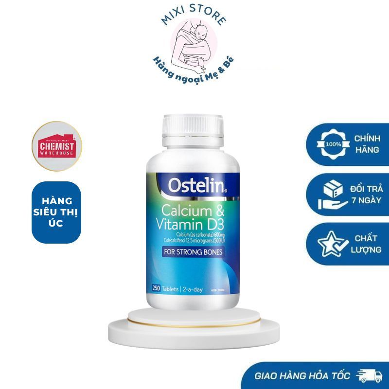 Canxi bầu Ostelin Calcium & Vitamin D3 bổ sung Canxi, D3 cho bà bầu, mẹ cho con bú