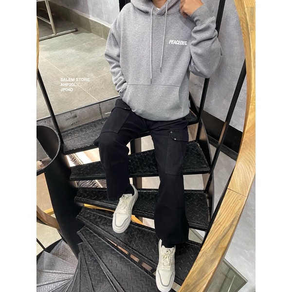 Áo HOODIES Peaceout Studios "BASIC Peaceout" Unisex In chữ nổi