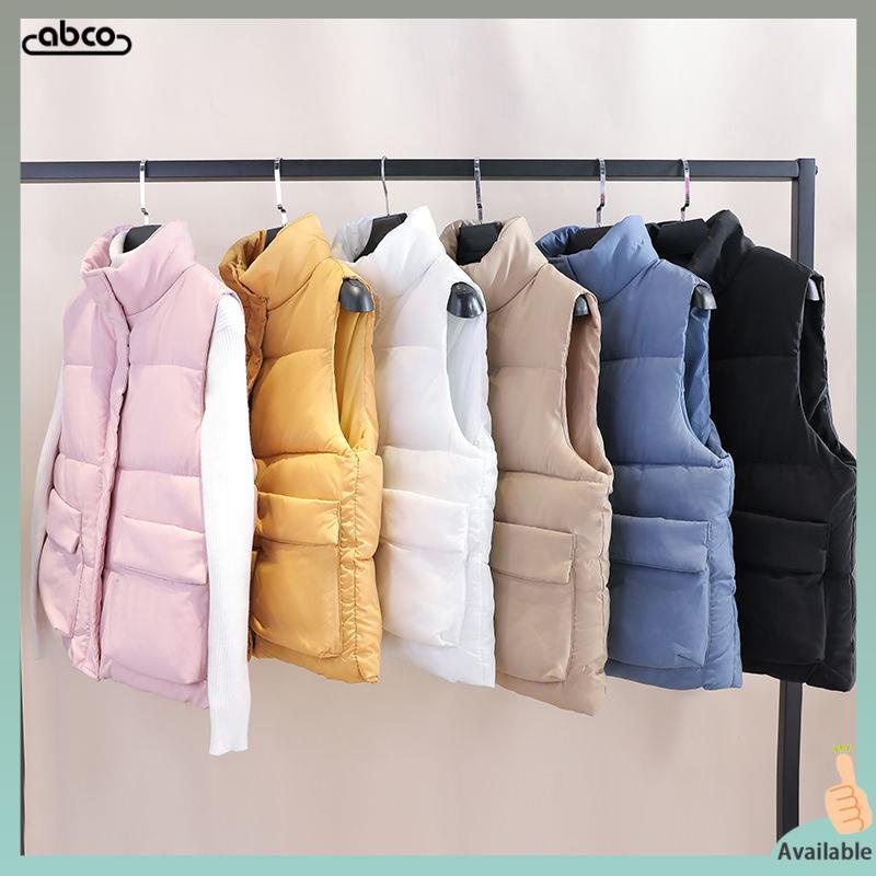 Ophao gile N Áo Khoác phao Sát Nách Dáng Rộng Ngắn Cổ Đứng Cỡ Lớn Phong Cách Hàn Quốc Thời Trang Thu Đông Cho Nữ