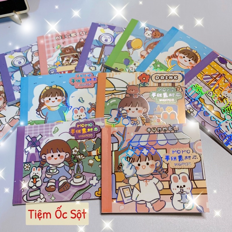 Quyển Sticker 24 Tờ Hình Dán Trang Trí Sổ Lưu Niệm Hoạ Tiết Hoạt Hình Dễ Thương-ST050