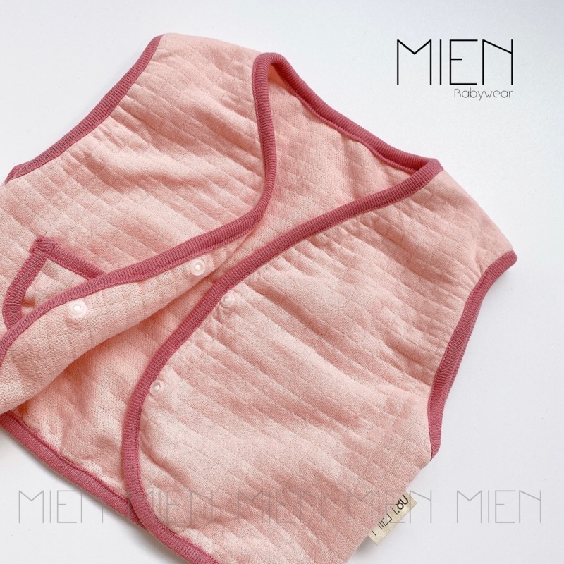 (A01) Áo gile cotton chần bông vintage cho bé gái MIEN
