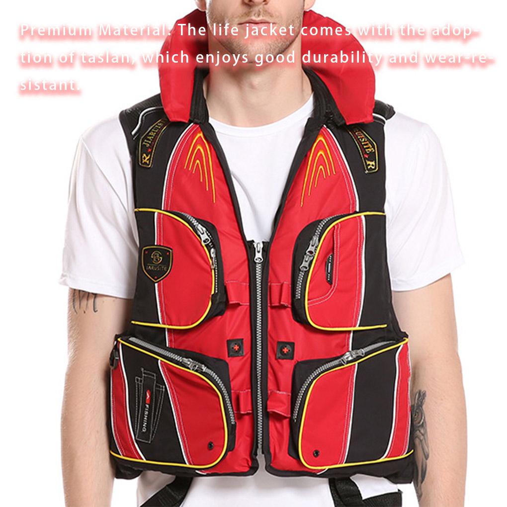 (runbu) Áo Phao Cứu Sinh Có Túi Và Còi Thổi Trơn Cho Hoạt Động Thể Thao Dưới Nước