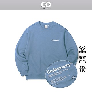  Áo sweater unisex nam nữ Code:graphy text logo form oversize - Blue