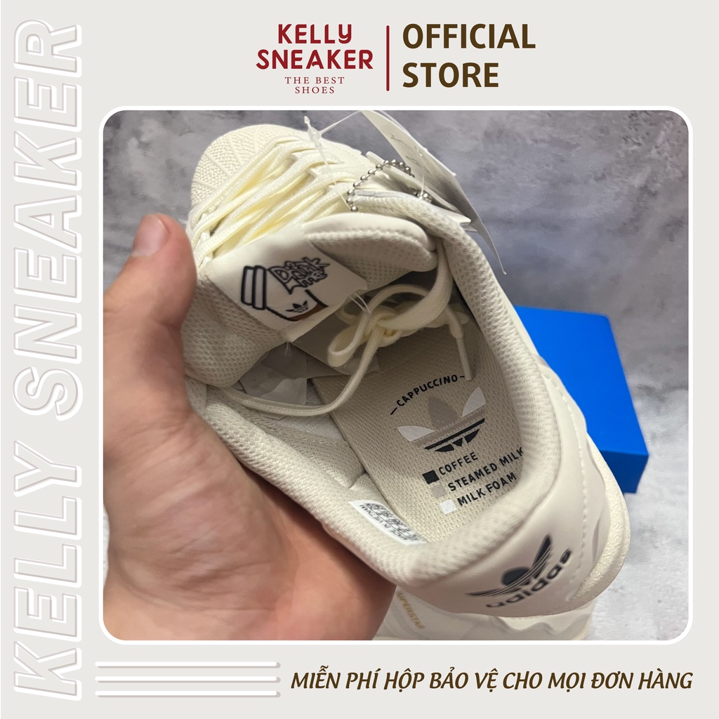 Giày Thể Thao SuperStar Sò Trắng Kem - Bản Tiêu Chuẩn