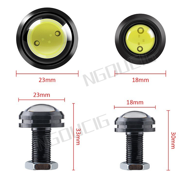 NGOUCIG Đèn LED tín hiệu kiểu mắt chim ưng 12v 18mm 23mm dành cho chạy xe máy vào buổi sáng Tự động