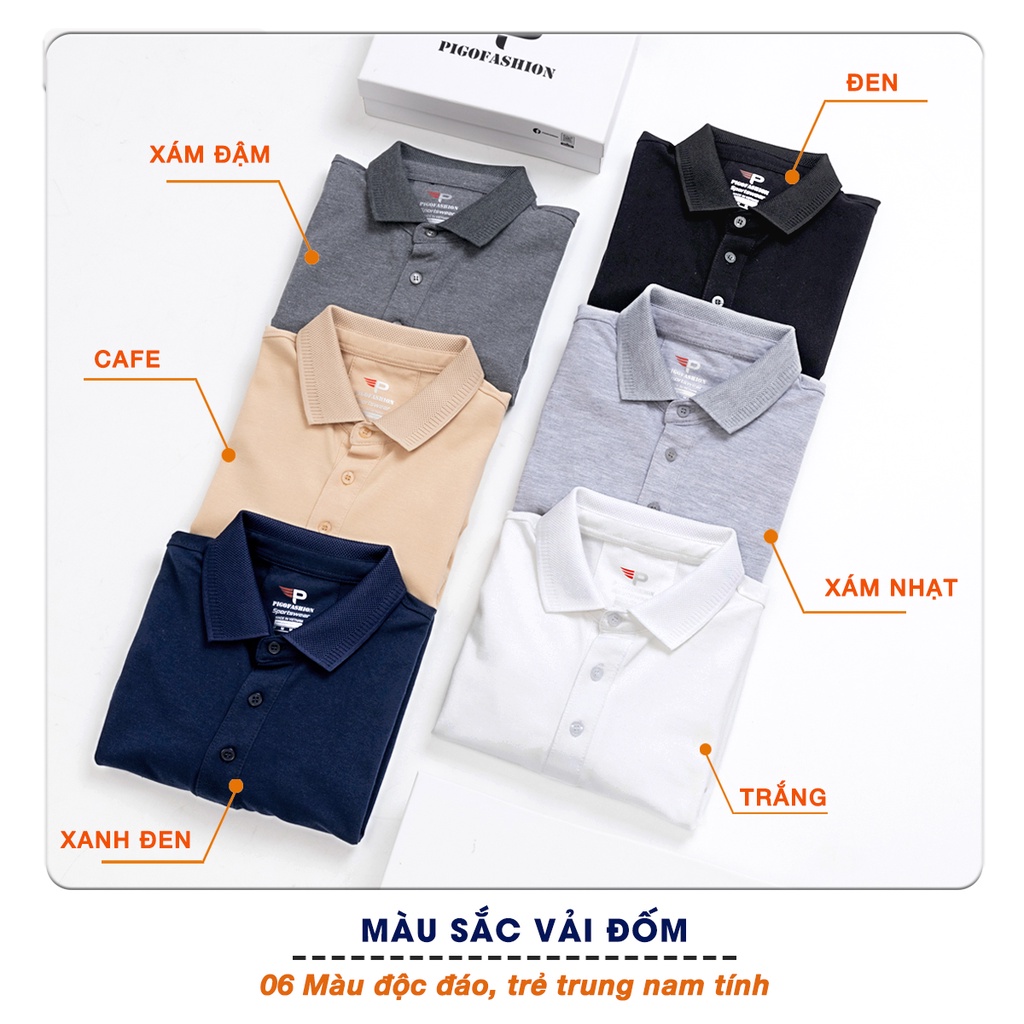 Áo thun nam tay dài cổ bẻ dệt phối cao cấp lịch lãm SPMADT10 Pigofashion (chọn màu)