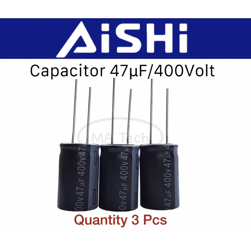 Tụ điện 47uF 400V Capasitor 47uF 400V Có 3 miếng (3 chiếc) Thương hiệu AISHI
