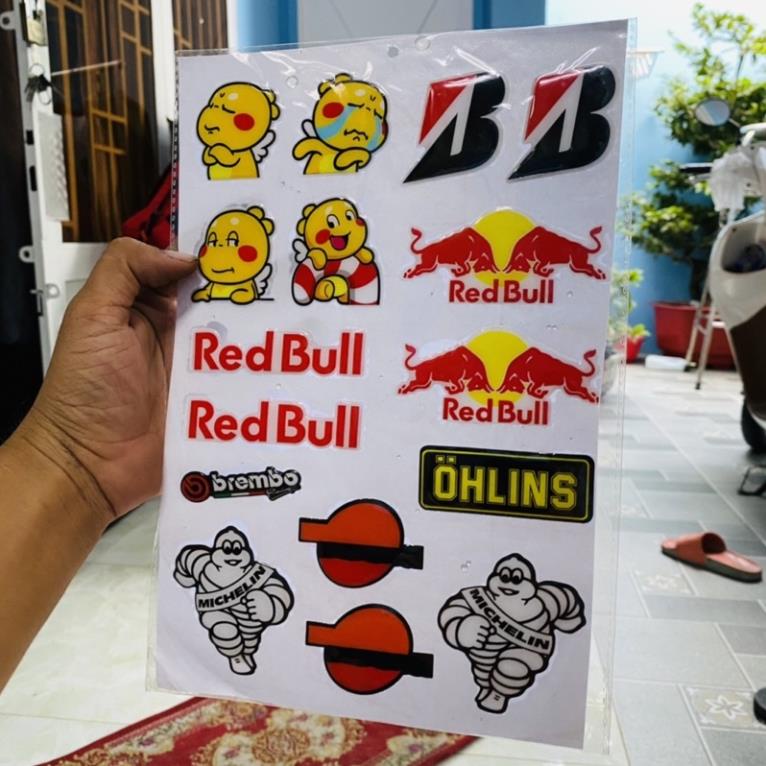 Combo nguyên vỉ tem logo keo nổi 0847