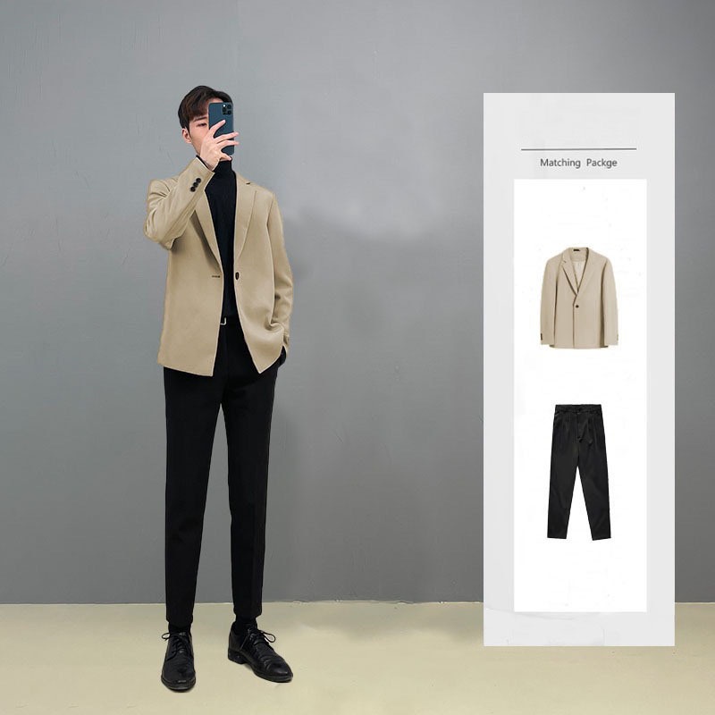 Áo Khoác Blazer Nam dáng Hàn Quốc form rộng dài tay , áo vest nam trẻ trung thời trang màu đen , màu trắng kem , màu ghi | BigBuy360 - bigbuy360.vn