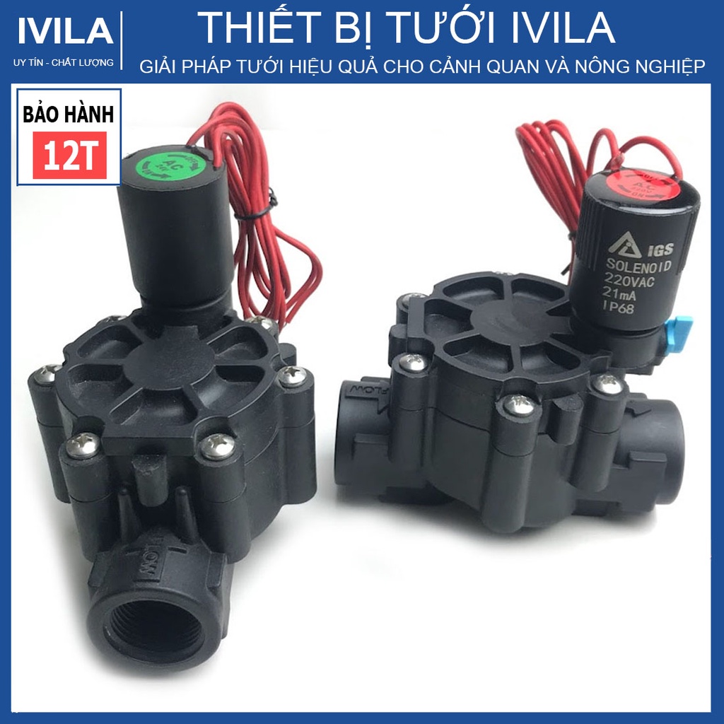 Van điện từ nhựa IGS ren trong 27mm - Chất liệu nhựa Nylon độ bền cao -  Điện áp 220v