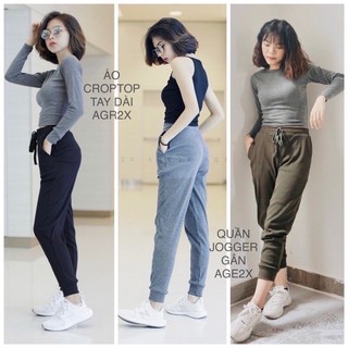 Quần jogger nữ len tăm nữ chất dày dặn mềm mịn thấm hút mồ hôi-nls-mã len tăm