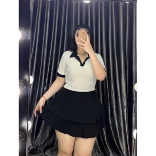 Áo PoLo croptop cổ viền nữ bigsize
