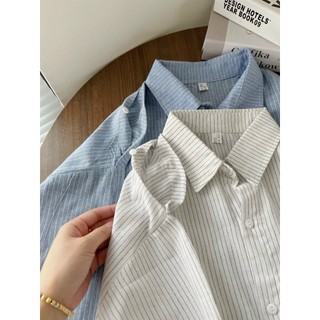 Áo sơ mi kẻ chất thô oversize, áo kiểu