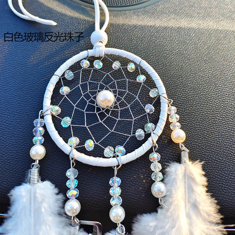 Dây Treo Trang Trí Xe Hơi Mặt Lông Vũ Dễ Thương 2HCQ